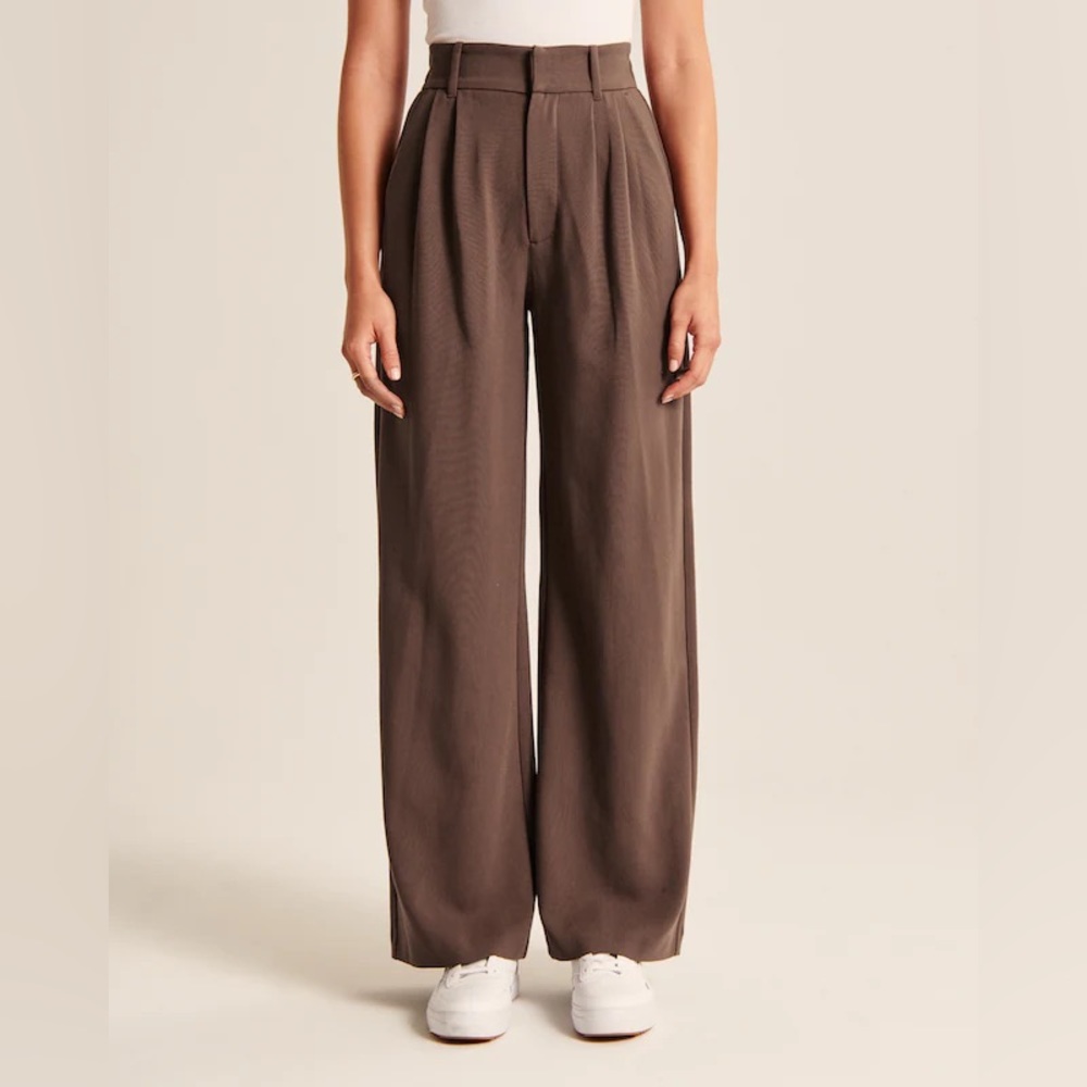 *NWT* Abercrombie & Fitch Tailored Wide Leg Pants, Brown, Small